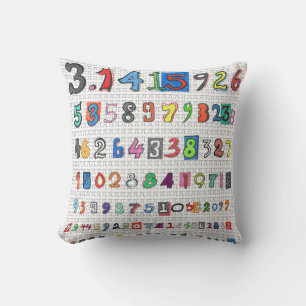 Colorful Pi Throw Pillow
