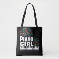 Colorful Piano Girl Music Lover