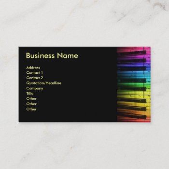 Colorful Piano Keyboard Business Cards by dreamlyn at Zazzle