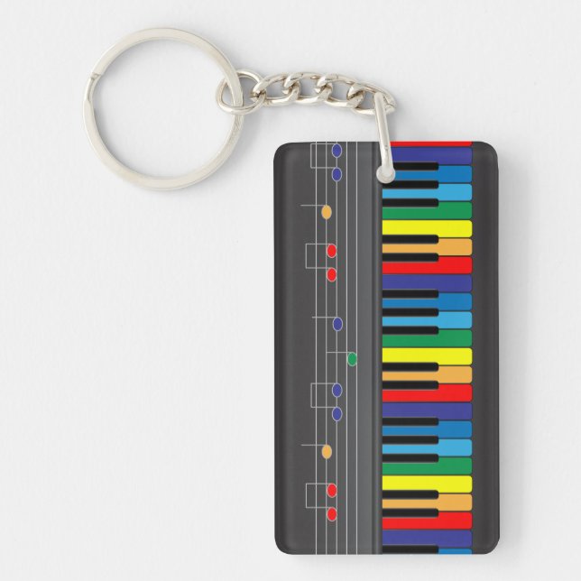 Colorful piano keyboard keychain (Front)