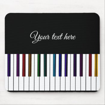 Colorful Piano Keyboard Music Mouse Pad by UROCKDezineZone at Zazzle