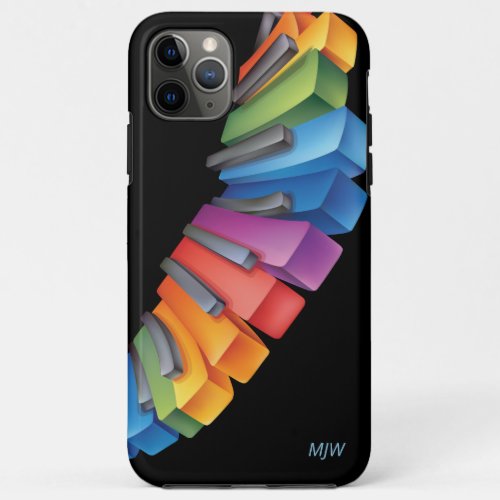 Colorful Piano Keyboard Music with Your Monogram iPhone 11 Pro Max Case