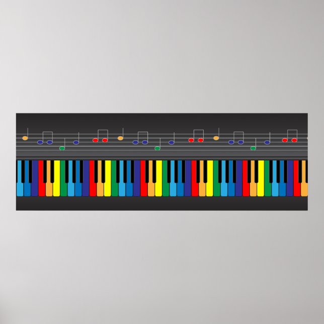 Colorful piano keyboard poster (Front)