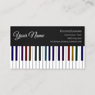 Colorful Piano Keyboard- Teacher Songwriter Band Business Card