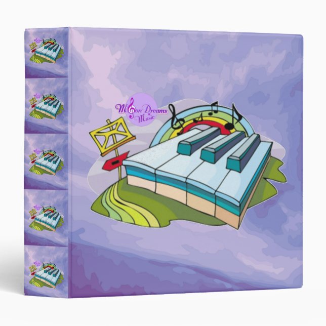 Colorful Piano Keys Binder/Photo Album 3 Ring Binder (Front/Spine)