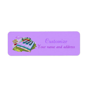 Colorful Piano Keys Customizable Address Labels