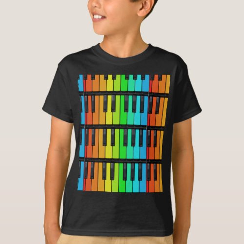 Colorful piano keys shirt
