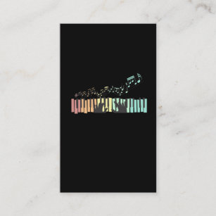 Colorful Piano Music Notes Keyboard Player Pianist Business Card