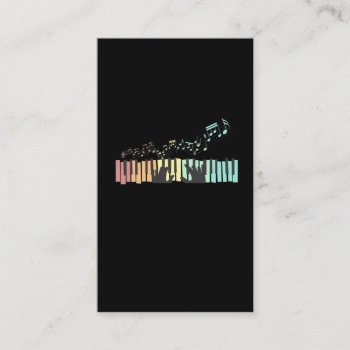 Colorful Piano Music Notes Keyboard Player Pianist Business Card by Designer_Store_Ger at Zazzle