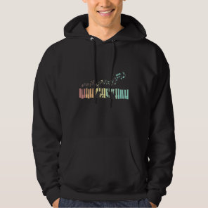 Colorful Piano Music Notes Keyboard Player Pianist Hoodie