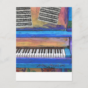 Colorful Piano Postcard