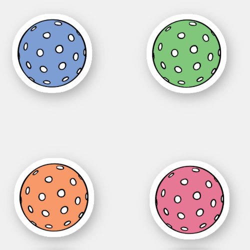 Colorful Pickleball Balls Sticker Pack