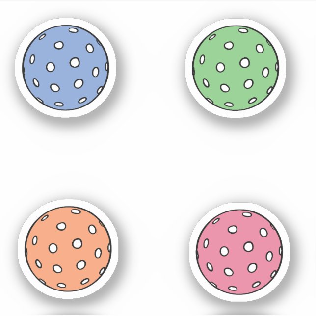Colorful Pickleball Balls Sticker Pack (Front)