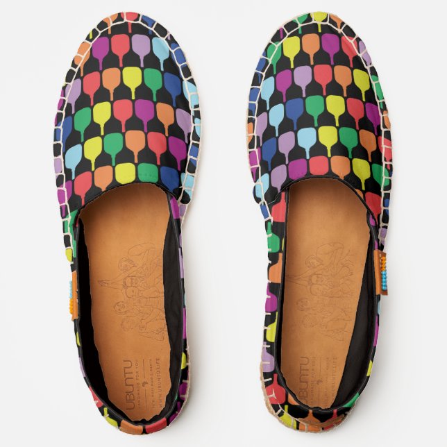 Colorful pickleball paddles 💚❤️💛💙 espadrilles (Front)