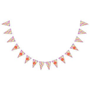 Colorful, Pickleball Paddles, Orange Pickleballs Bunting Flags