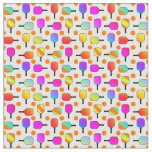 Colorful, Pickleball Paddles, Orange Pickleballs Fabric