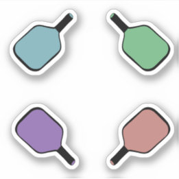 Colorful Pickleball Paddles Sticker
