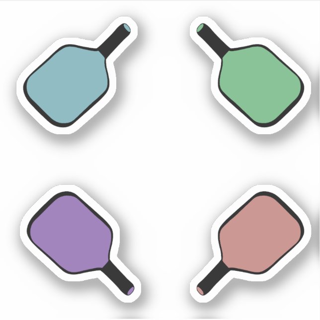 Colorful Pickleball Paddles Sticker (Front)