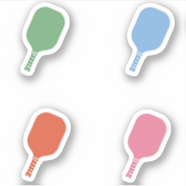 Colorful Pickleball Paddles Sticker (Front)