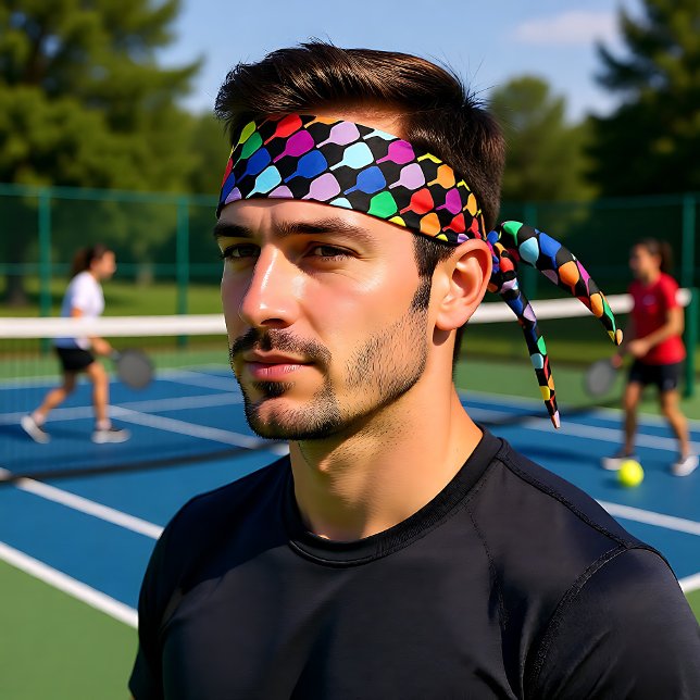 Colorful pickleball paddles 💚❤️💛💙 tie headband (Colorful pickleball paddles 💚❤️💛💙 tie headband)