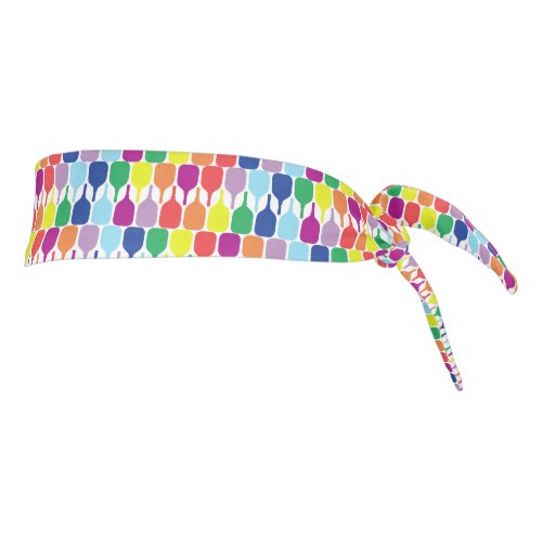 Colorful pickleball paddles âïwhite tie headband