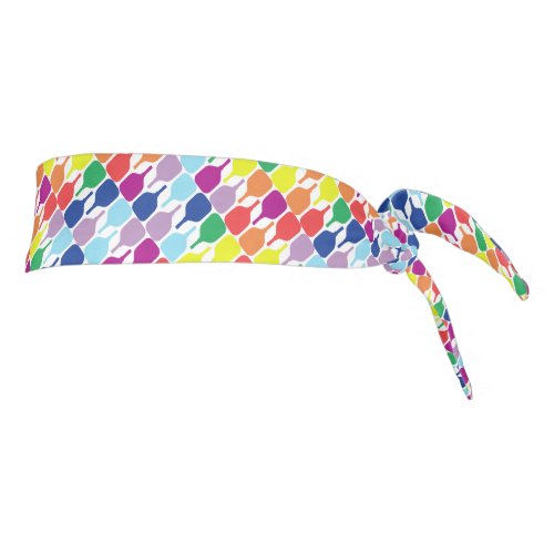 Colorful pickleball paddles âïwhite tie headband