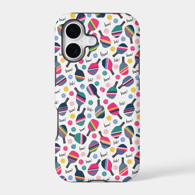 Colorful Pickleball Pattern Case-Mate iPhone Case (Back)