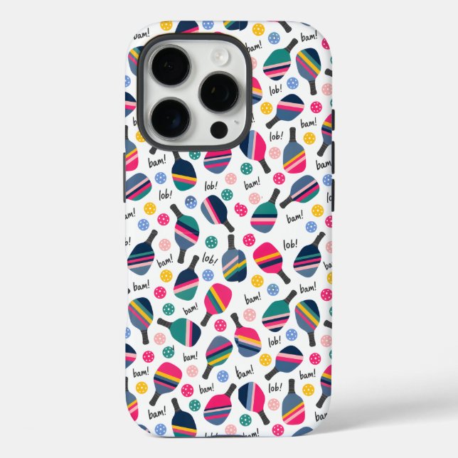 Colorful Pickleball Pattern Case-Mate iPhone Case (Back)