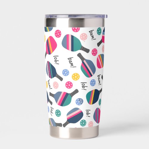 Colorful Pickleball Pattern Insulated Tumbler