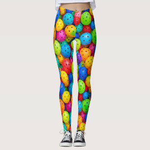 Colorful Pickleball Pattern Leggings