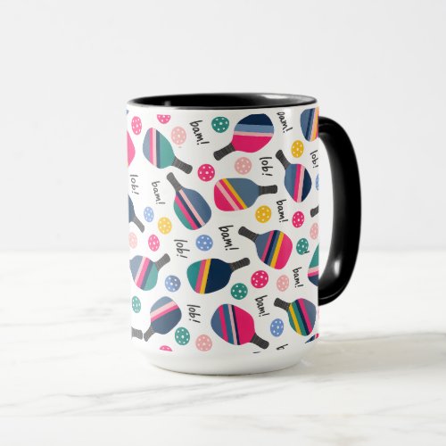 Colorful Pickleball Pattern Mug