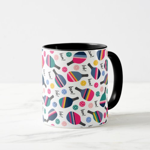 Colorful Pickleball Pattern Mug