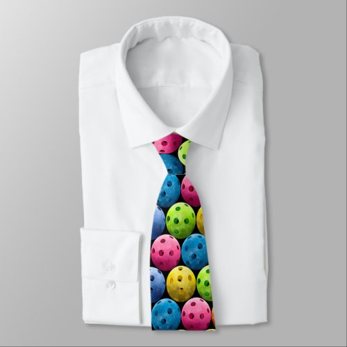 Colorful Pickleball Pattern Neck Tie
