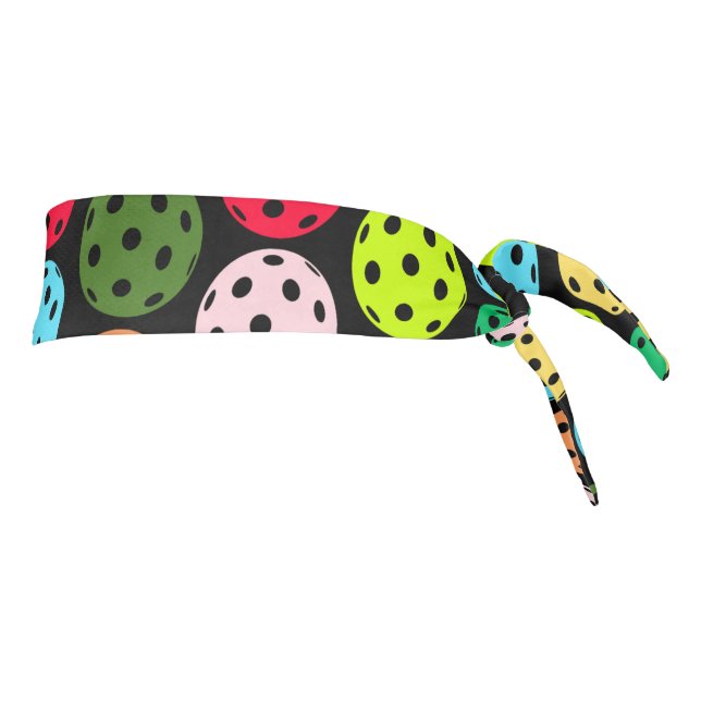 Colorful Pickleball Pattern Tie Headband (Rotate 90)