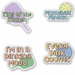 Colorful Pickleball Player Sticker Pack