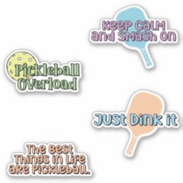 Colorful Pickleball Player Sticker Pack