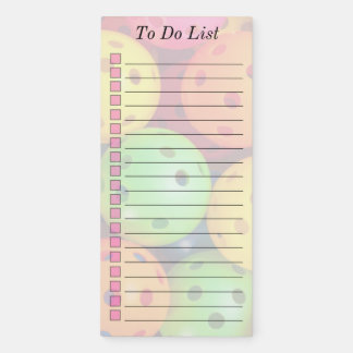 Colorful Pickleball To Do List Magnetic Notepad
