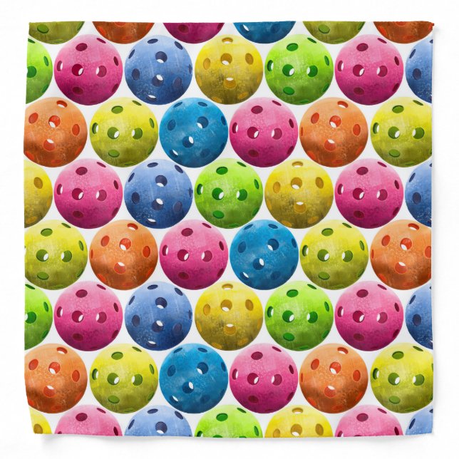 Colorful Pickleballs Bandana (Front)