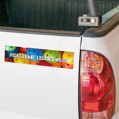 Colorful pickleballs custom text  bumper sticker