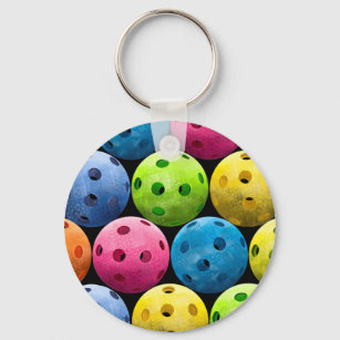 Colorful Pickleballs Keychain