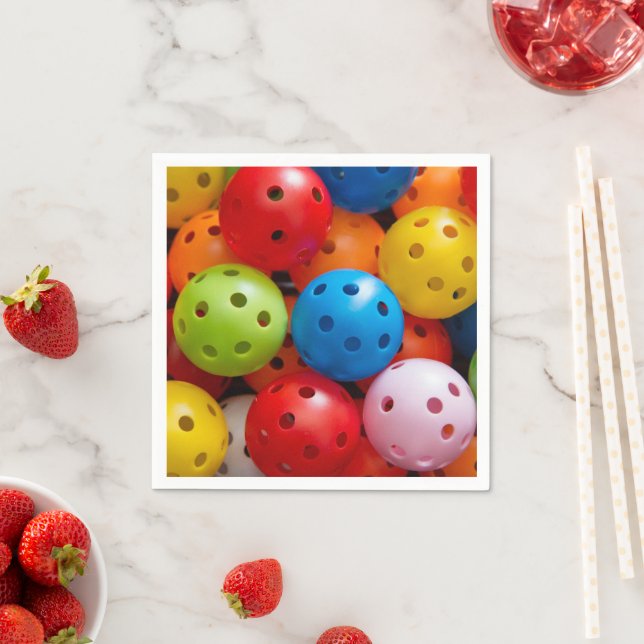 Colorful pickleballs napkins (Insitu)
