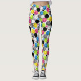 Funny Pickleball Pickle Holding Paddle and Ball Leggings