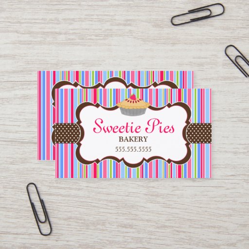 Customizable Elegant Pie Bakery Business Cards