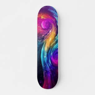 Colorful Piece Abstract Painting Galaxy Art Skateboard