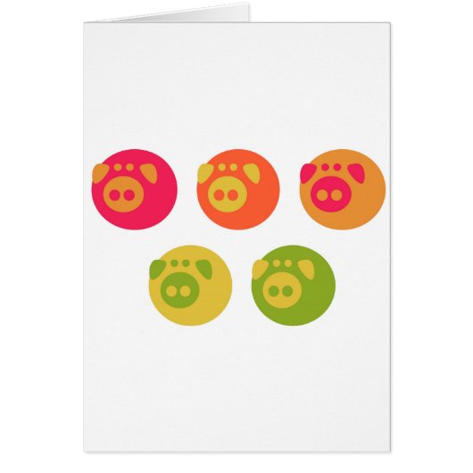 Colorful Piggies Cards (Front)