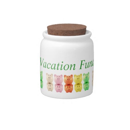 Colorful Piggy Banks Vacation Fund Jar
