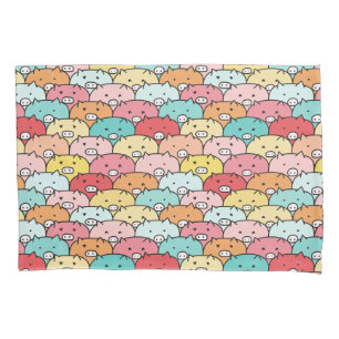 Colorful Pigs Funny And Cute Pattern Pillow Case