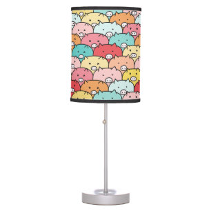 Colorful Pigs Funny And Cute Pattern Table Lamp