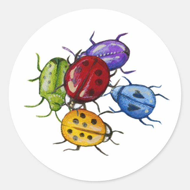 Colorful Pile of Bugs Envelope Stickers (Front)