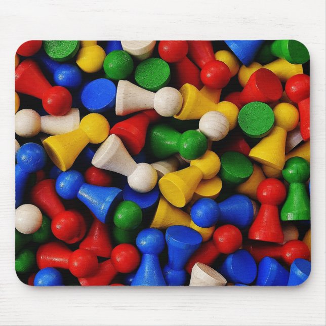 Colorful Pile of Wooden Game Pieces Mouse Pad (Front)